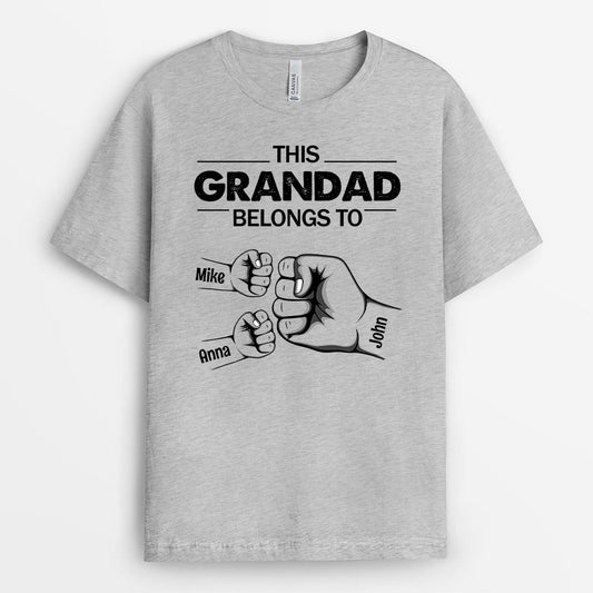 0632AUK2 Personalised T Shirts Gifts Hands Grandad Dad