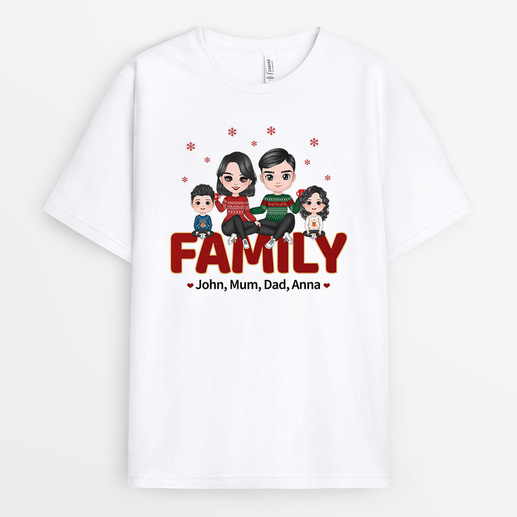 0633AUK1 Personalised T shirts Gifts Family Mum Dad Christmas