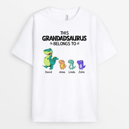 0636AUK1 Personalised T shirts Gifts Dinosaurs Grandpa Dad
