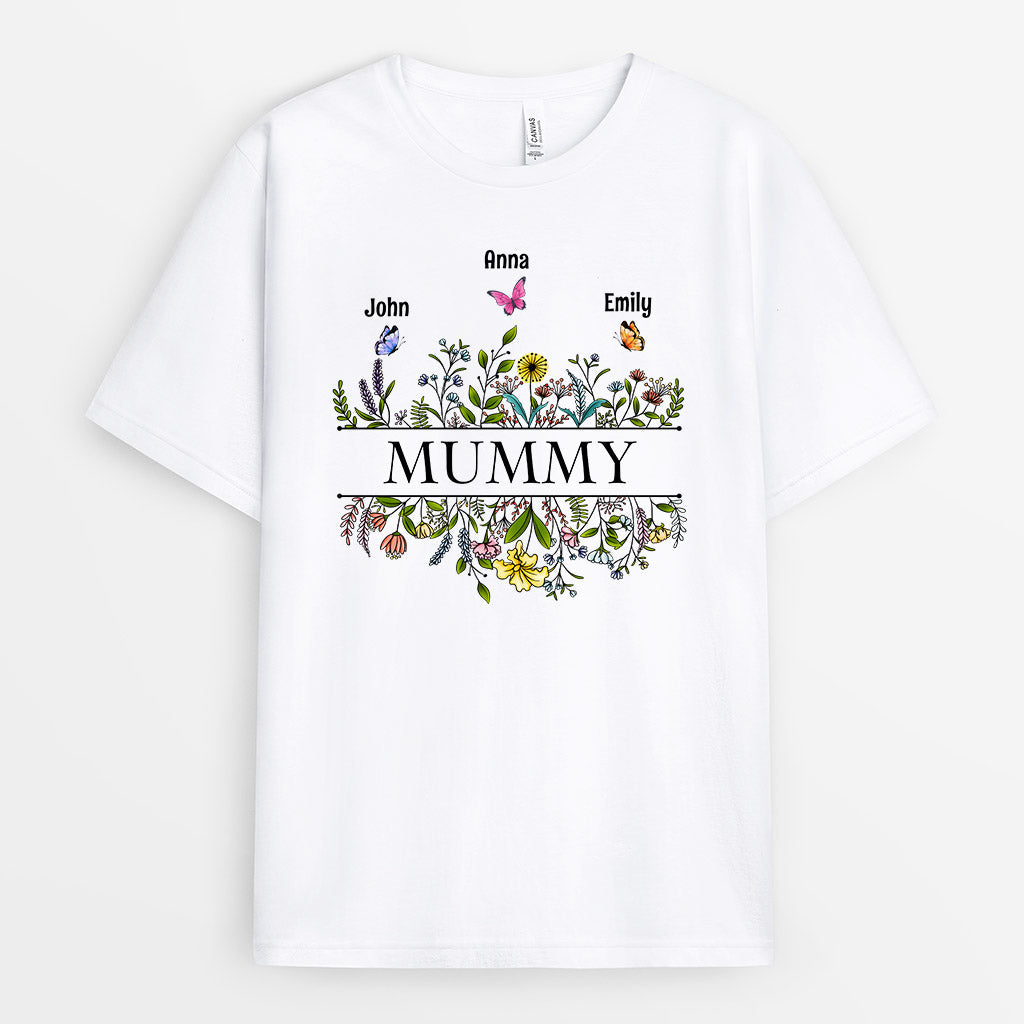 0640AUK1 Personalised T shirts Gifts Flowers Grandma Mum
