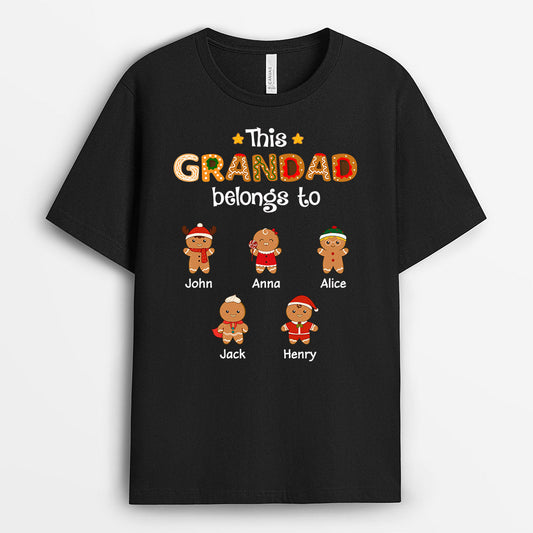 0661AUK1 Personalised T shirts Gifts Cookies Grandpa Dad Christmas