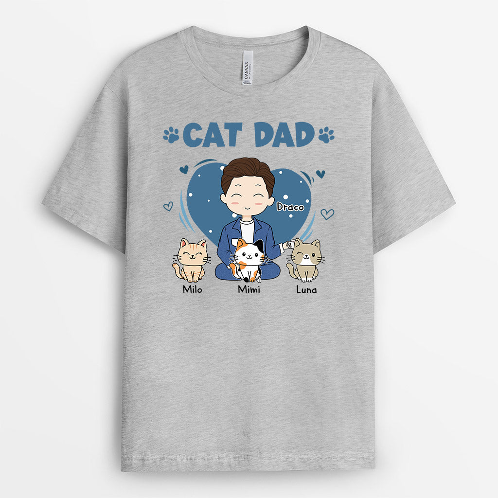 0669Auk1 Personalised T shirts Gifts Man Cat Cat Lovers