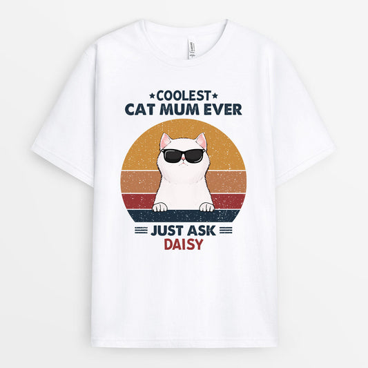 0686AUK1 Personalised T shirts Gifts Cat Cat Lovers