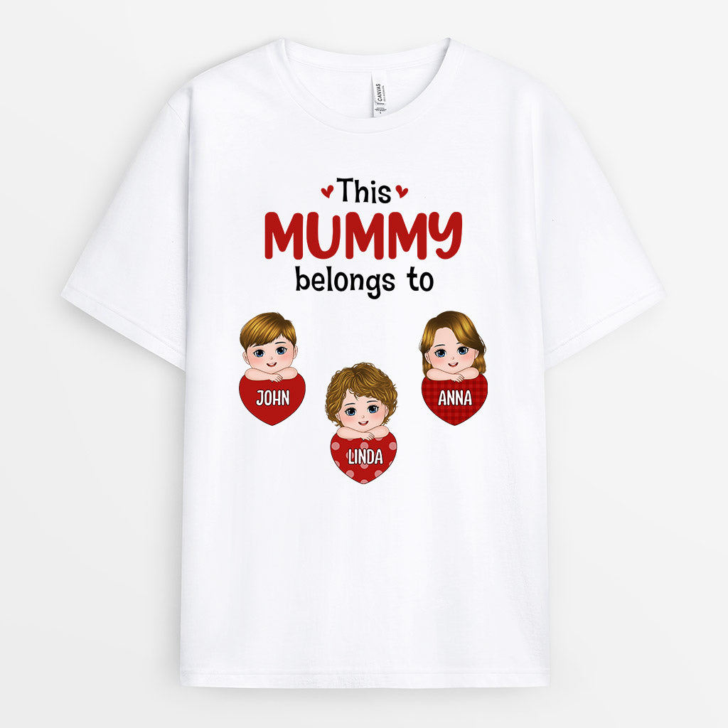 0696AUK1 Personalised T shirts Gifts Hearts Grandma Mum