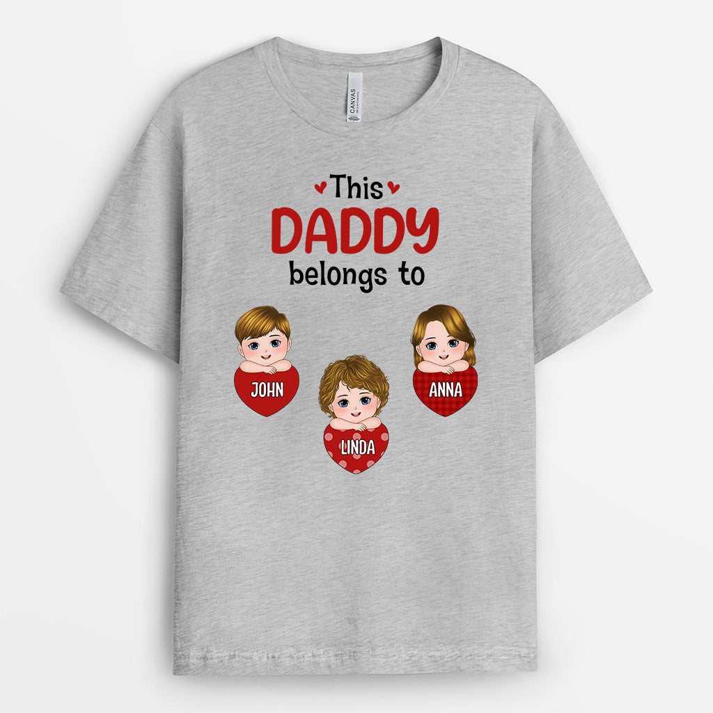 0696AUK2 Personalised T shirts Gifts Hearts Grandad Dad