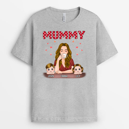 0701Auk2 Personalised T shirts Gifts Hearts Kids Grandma Mum