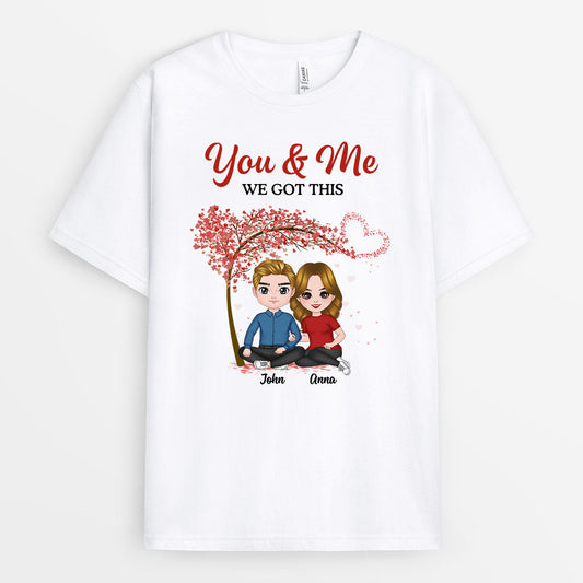 0710Auk2 Personalised T shirts Gifts Sitting Couple Couples Lovers Valentine