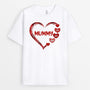 0723AUK2 Personalised T shirts Gifts Red Heart Grandma Mum Mothers Day