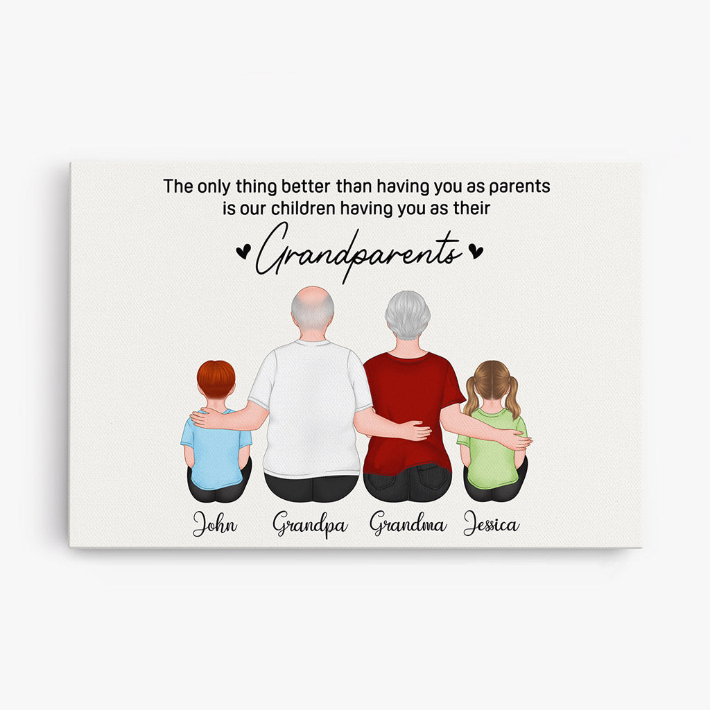 0732CUK1 Personalised Canvas Gifts Grandparents Grandad Grandma