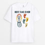 0737Auk2 Personalised T shirts Gifts Kids Footprints Grandad Dad Fathers Day