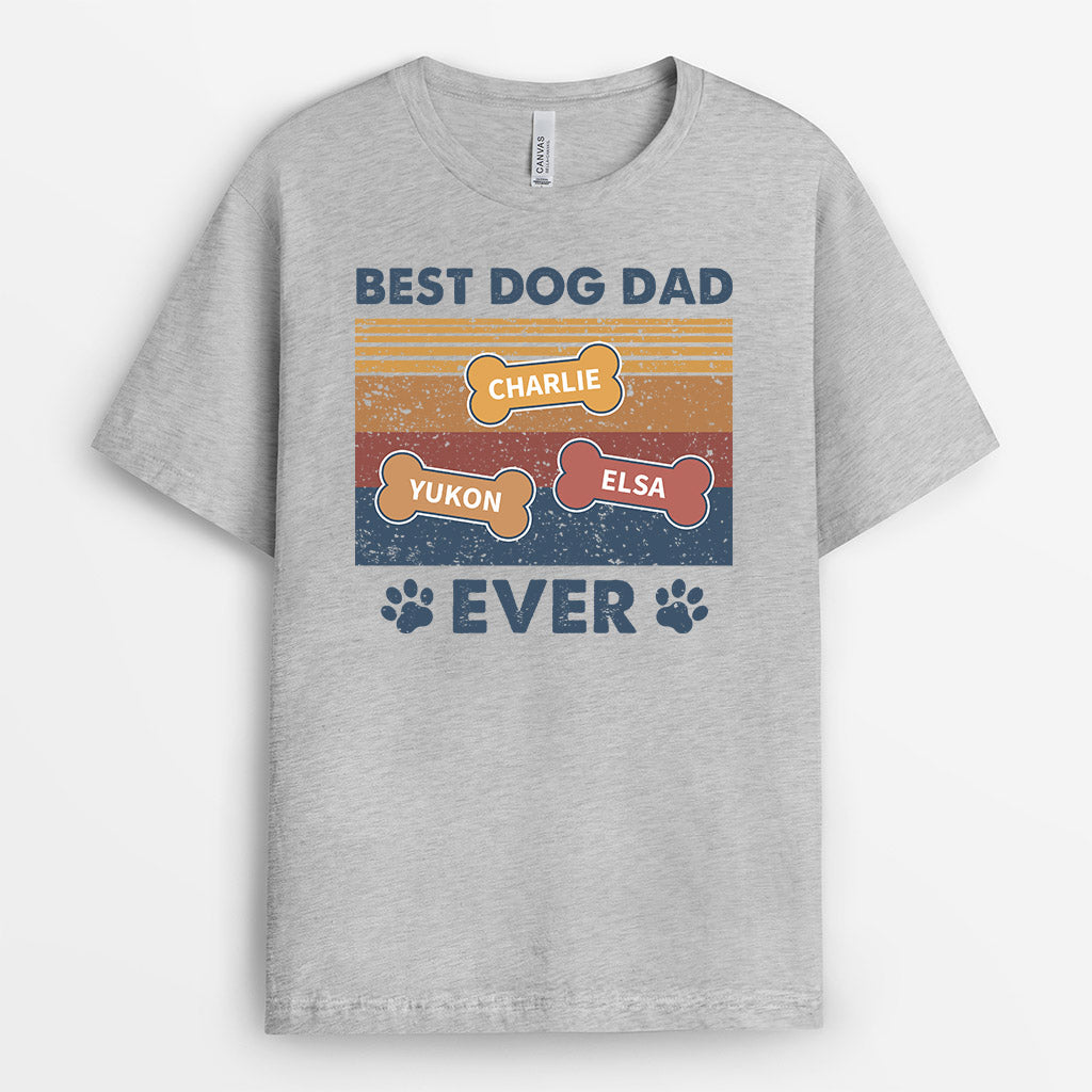 0745Auk1 Personalised T shirts Gifts Bones Dog Lovers Fathers Day
