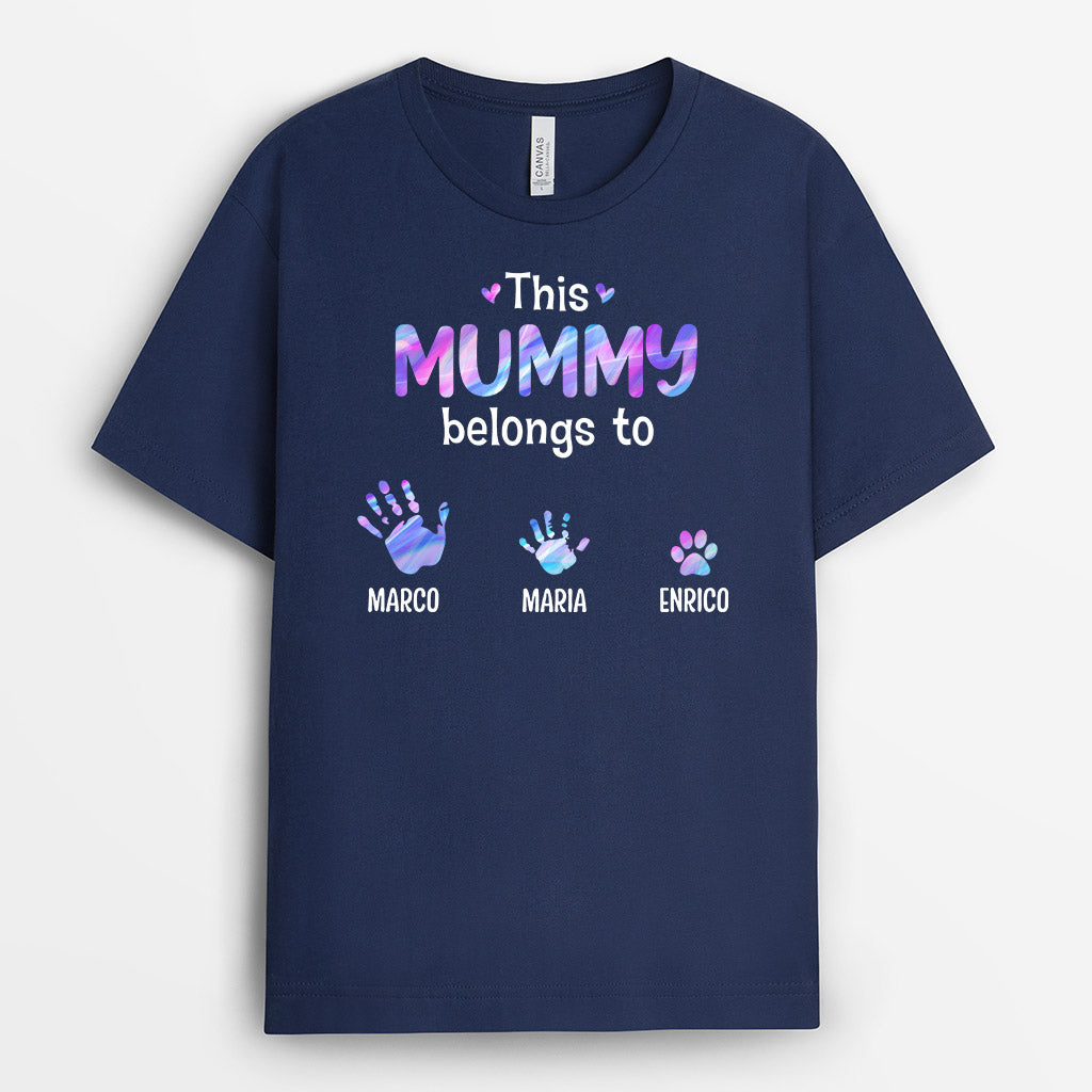 0748AUK3 Personalised T shirts Gifts Handprints Grandma Mum Mothers Day