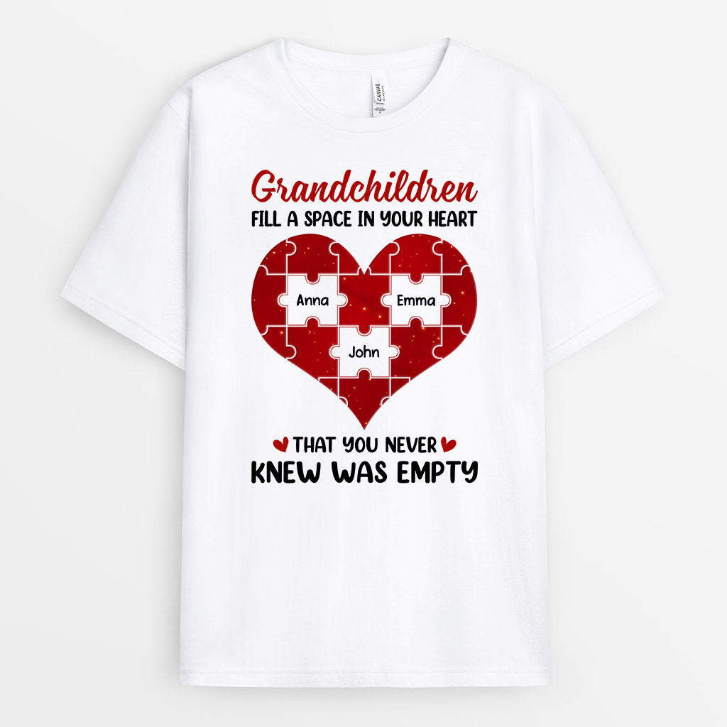 0761AUK1 Personalised T shirts Gifts Heart Puzzle Grandma Mum