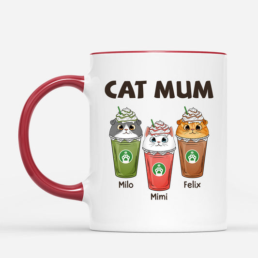 0768MUK2 Personalised Mugs Gifts Capuccino Cat Lovers