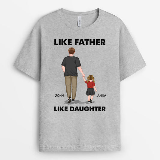 0770AUK1 Personalised T shirts Gifts Holding Hands Dad Fathers Day