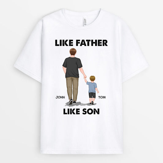 0770AUK2 Personalised T shirts Gifts Holding Hands Dad Fathers Day