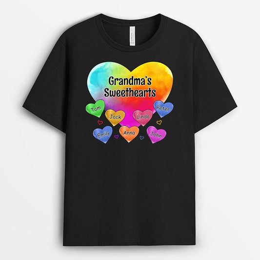 0780AUK1 Personalised T shirts Gifts Heart Grandma Mum