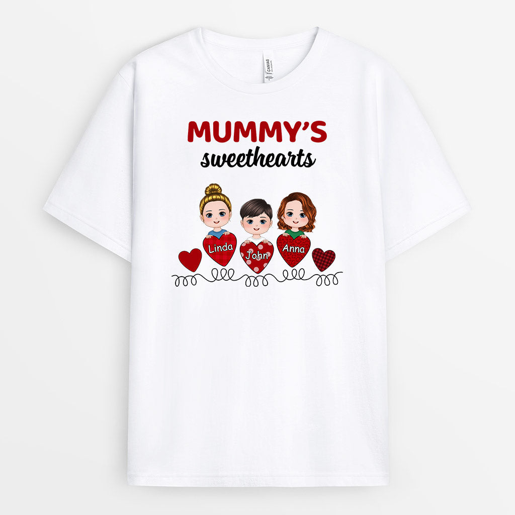 0783AUK2 Personalised T shirts Gifts Heart Grandma Mum