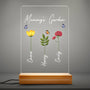 0784LUK3 Personalised 3D LED Light Gifts Flower Grandma Mum