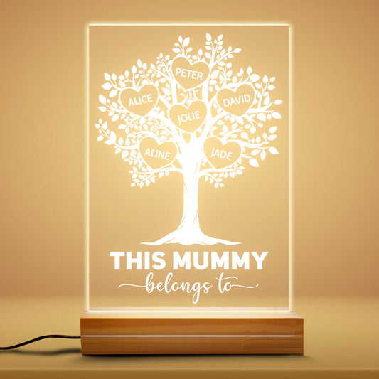 0788LUK1 Personalised 3D LED Light Gifts Tree Grandma Mum