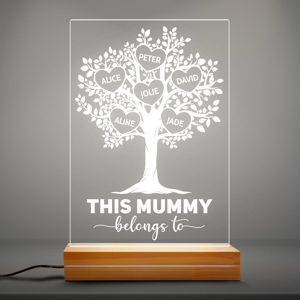 0788LUK3 Personalised 3D LED Light Gifts Tree Grandma Mum