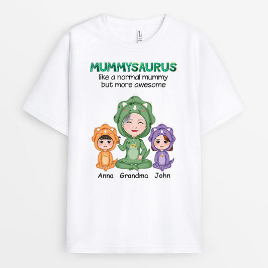 0791AUK1 Personalised T shirts Gifts Dinosaur Grandma Mum