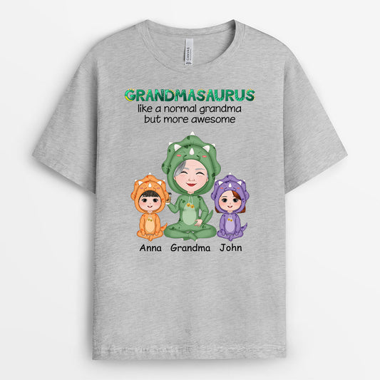 0791AUK2 Personalised T shirts Gifts Dinosaur Grandma Mum