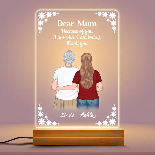 0802LUK2 Personalised 3D LED Light Gifts Mother Grandma Mum