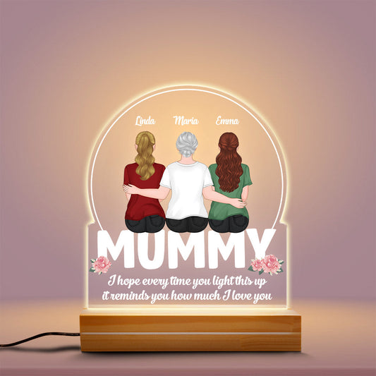 0811LUK2 Personalised 3D LED Light Gifts Mother Grandma Mum