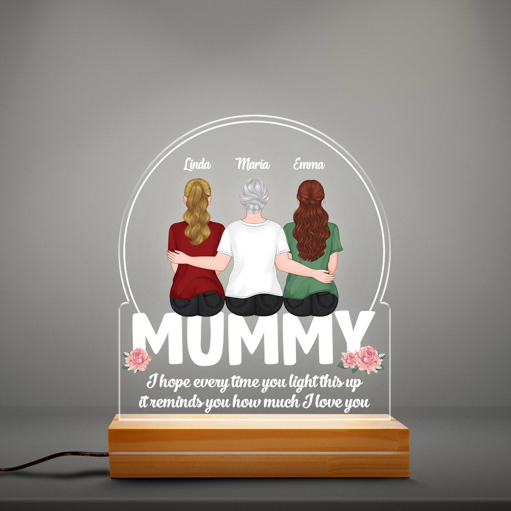 0811LUK3 Personalised 3D LED Light Gifts Mother Grandma Mum