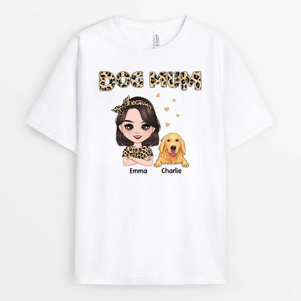 0815AUK1 Personalised T shirt Gifts Leopard Dog Lovers