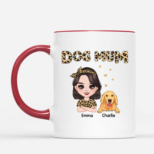 0815MUK2 Personalised Mug Gifts Leopard Dog Lovers