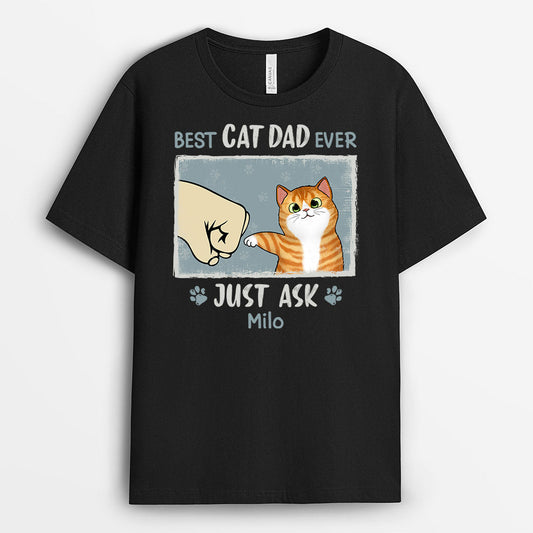 0848AUK1 Personalised T shirts Gifts Fist Bump Cat Lovers