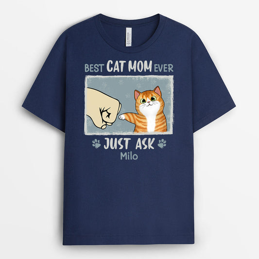 0848AUK2 Personalised T shirts Gifts Fist Bump Cat Lovers