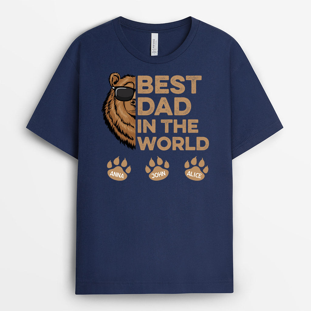 0850AUK1 Personalised T shirts Gifts Bear Grandad Dad