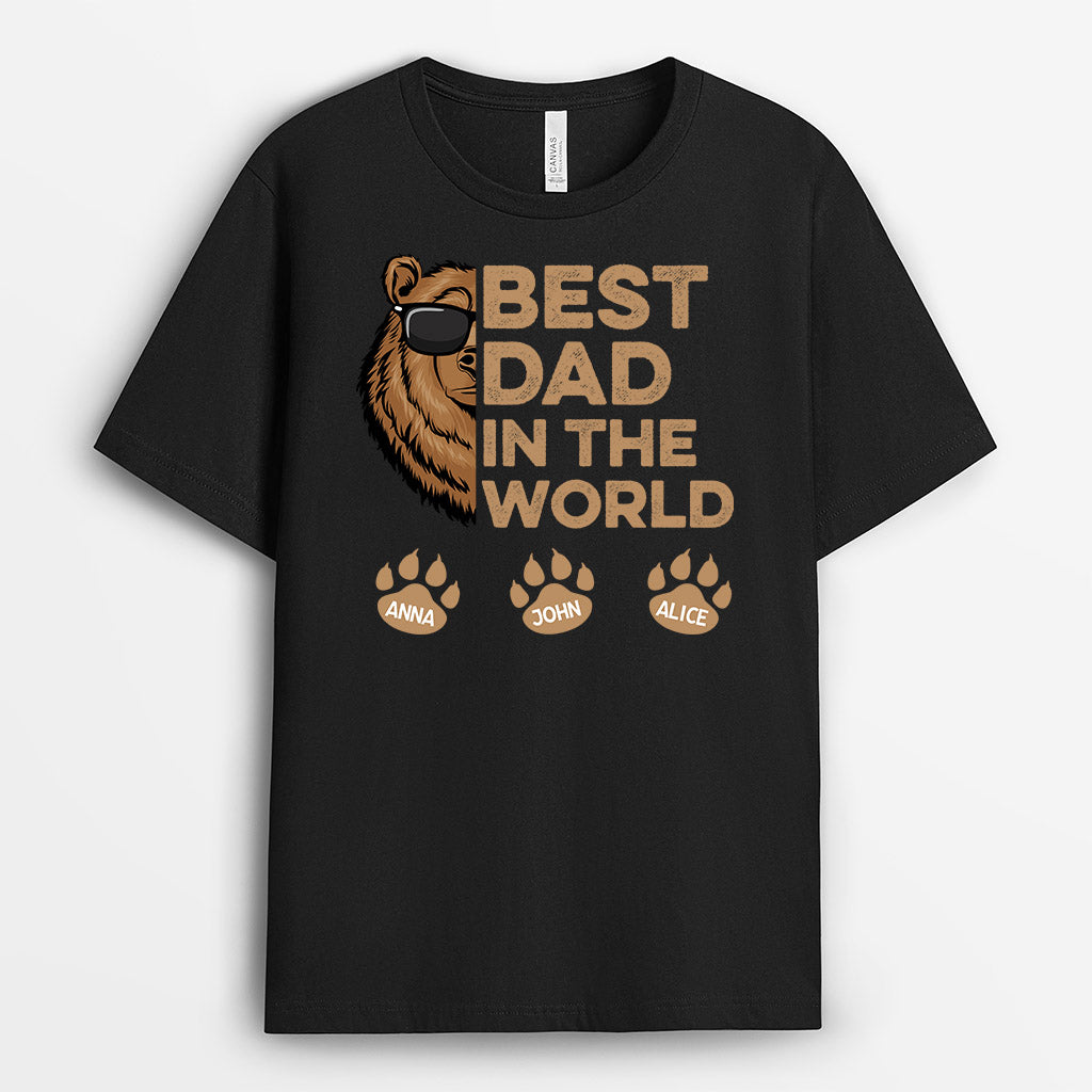 0850AUK2 Personalised T shirts Gifts Bear Grandad Dad