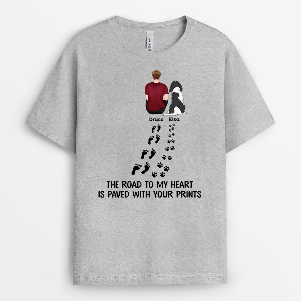 0852AUK2 Personalised T shirts Gifts Pawprints Dog Lovers