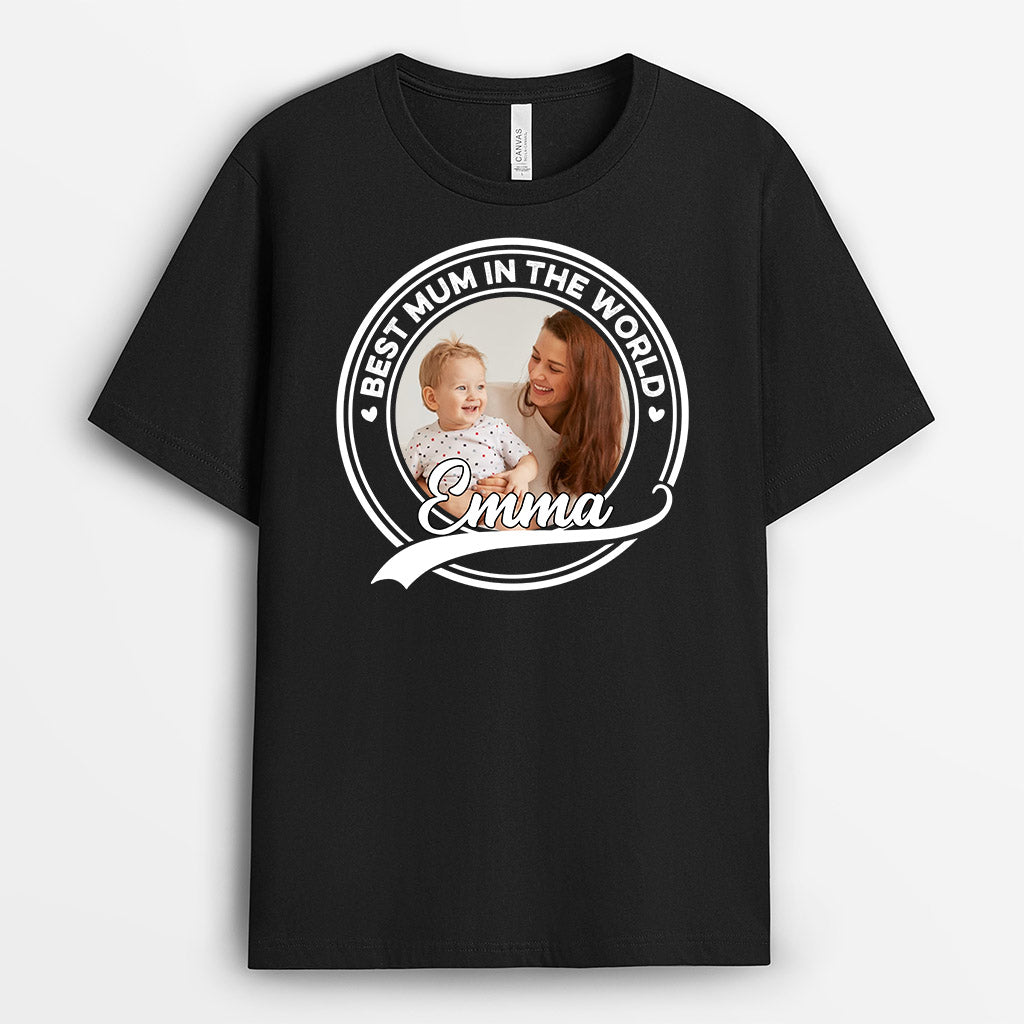 0853AUK1 Personalised T shirts Gifts Photo Grandma Mum