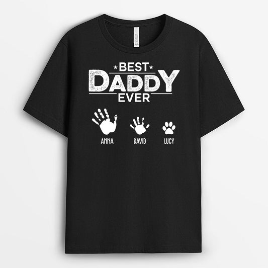 0854AUK1 Personalised T shirts Gifts Hand Grandad Dad