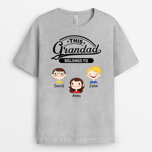 0856AUK2 Personalised T shirts Gifts Star Grandad Dad
