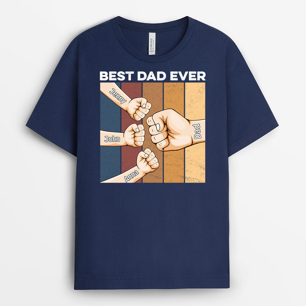 0868AUK1 Personalised T shirts Gifts Fist Bump Grandad Dad