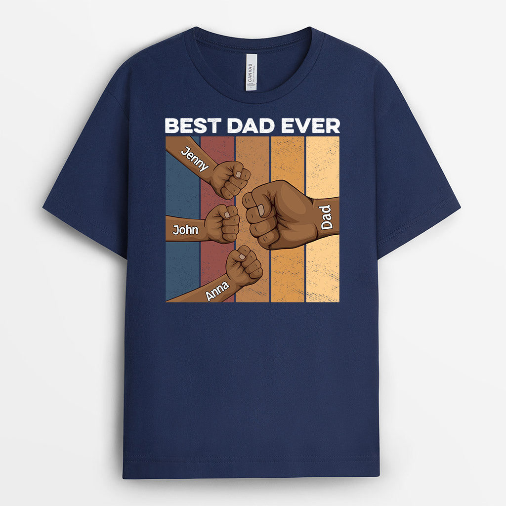 0868AUK3 Personalised T shirts Gifts Fist Bump Grandad Dad