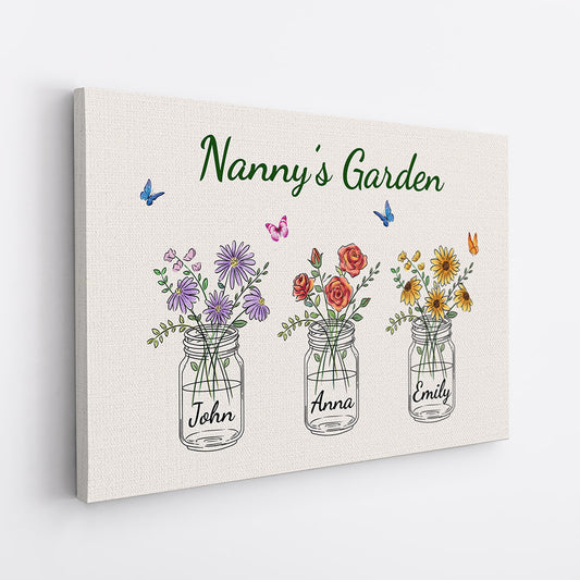 0869CUK2 Personalised Canvas Gifts Flowers Grandma Mum