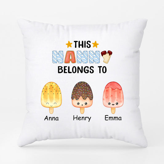 0876PUK1 Personalised Pillow Gifts Ice Cream Grandma Mum