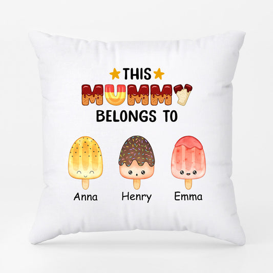 0876PUK2 Personalised Pillow Gifts Ice Cream Grandma Mum