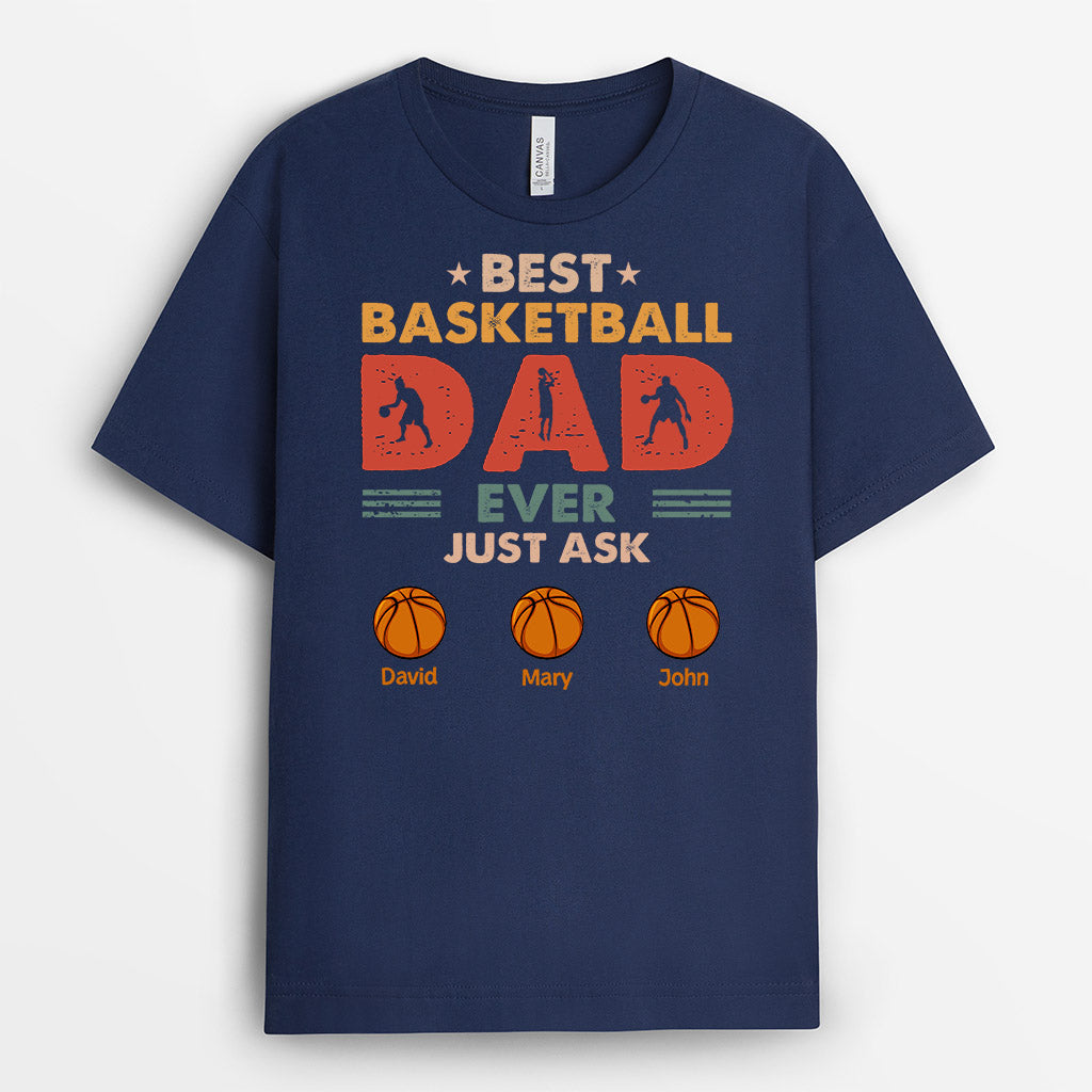 0881AUK1 Personalised T shirts Gifts Basketball Grandad Dad