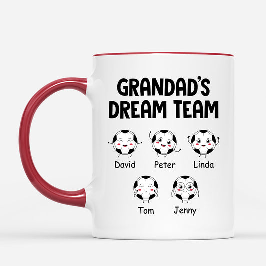 0893MUK1 Personalised Mugs Gifts Football Dad Grandad