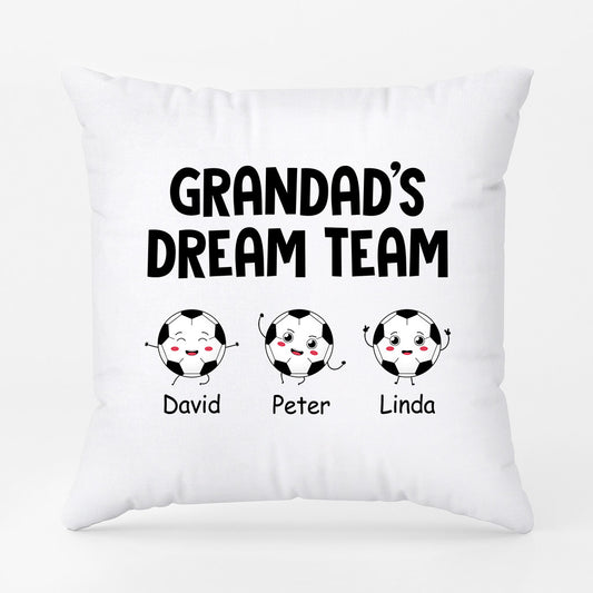 0893PUK1 Personalised Pillow Gifts Football Dad Grandad