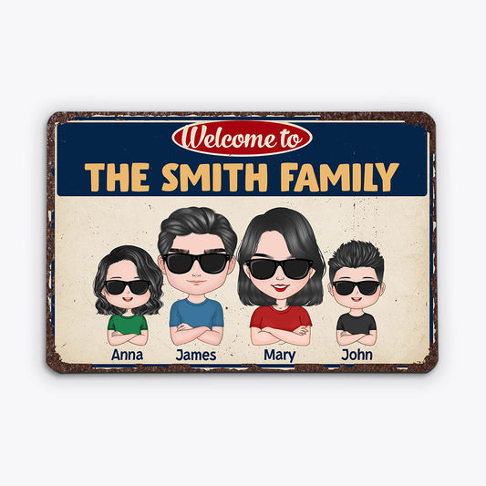 0896EUK1 Personalised Metal Sign Gifts Family Mum Dad