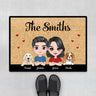 Personalised Doll Couple And Dogs Door Mat - Personal Chic
